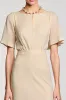 Apricot Sheath Boat Neck Wedding Guest Dress sold by Zapaka