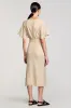 Apricot Sheath Boat Neck Wedding Guest Dress sold by Zapaka