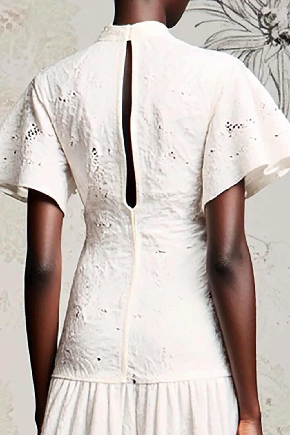 White Lace A Line Wedding Guest Dress sold by Zapaka product image thumbnail 4