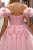 Floral Blush Short Corset Homecoming Dress with Appliques sold by Zapaka