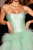 Green A Line Homecoming Dress with Feather sold by Zapaka