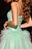 Green A Line Homecoming Dress with Feather sold by Zapaka