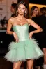 Green A Line Homecoming Dress with Feather sold by Zapaka