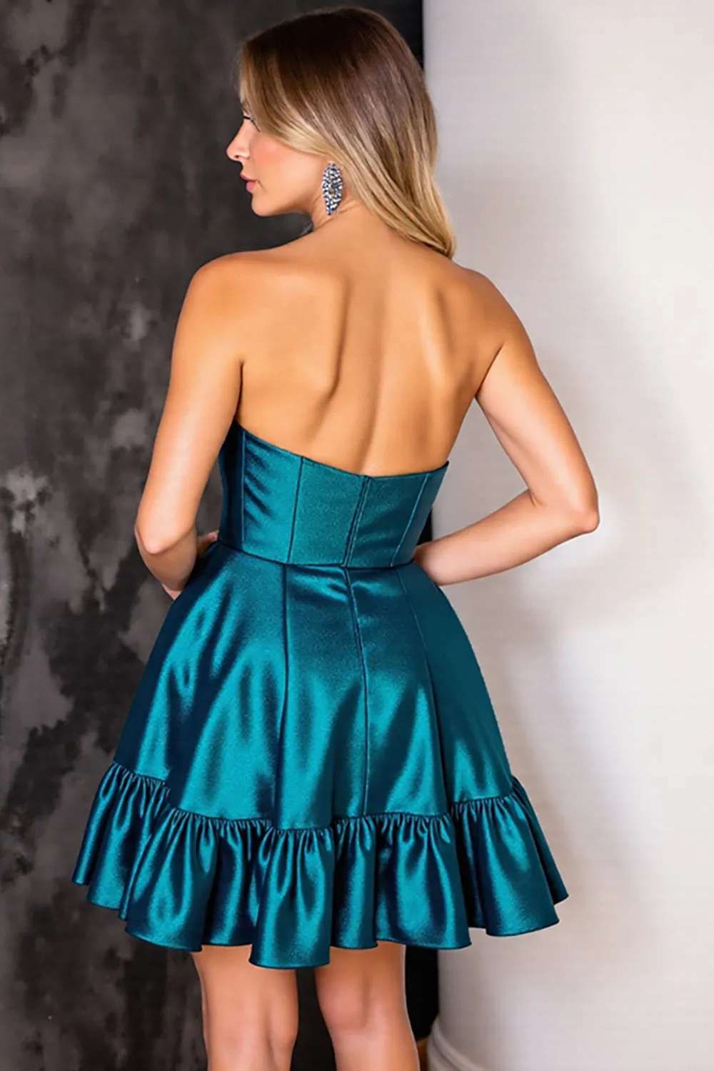 Sparkly Strapless A Line Dark Blue Homecoming Dress sold by Zapaka product image thumbnail 4