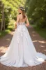A Line Corset Ivory Appliqued Wedding Dress sold by Zapaka