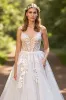 A Line Corset Ivory Appliqued Wedding Dress sold by Zapaka
