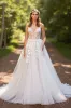 A Line Corset Ivory Appliqued Wedding Dress sold by Zapaka