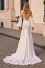 Ivory Lace Mermaid Sweep Train Wedding Dress with Slit sold by Zapaka