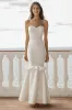 Ivory Sweetheart Mermaid Maxi Satin Rehearsal Dinner Dress with Ruffles sold by Zapaka