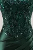 Strapless Mermaid Dark Green Sequin Prom Dress with Slit sold by Zapaka