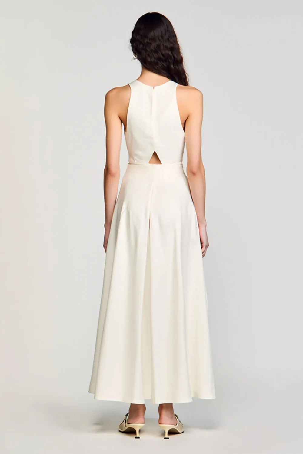 Simple A Line Ivory Long Wedding Guest Dress sold by Zapaka product image thumbnail 2