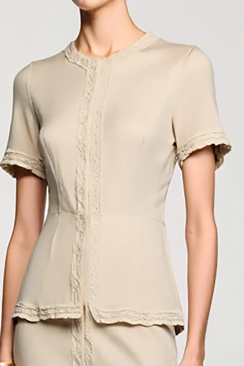 Simple Apricot Sheath Two Piece Wedding Guest Dress sold by Zapaka product image thumbnail 3