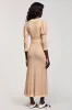 Jacquard Apricot V Neck Sheath Wedding Guest Dress sold by Zapaka
