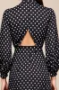 Black Polka Dot Long Sleeve A Line Wedding Guest Dress sold by Zapaka