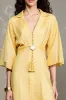 Yellow A Line Lapel Wedding Guest Dress sold by Zapaka