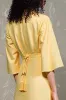 Yellow A Line Lapel Wedding Guest Dress sold by Zapaka