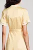 Satin Apricot A Line Wedding Guest Dress sold by Zapaka