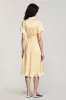 Satin Apricot A Line Wedding Guest Dress sold by Zapaka