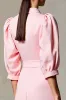 Pink A Line Half Sleeve Wedding Guest Dress With Sash sold by Zapaka