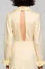 Lapel Long Sleeve Apricot Wedding Guest Dress sold by Zapaka