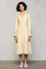 Lapel Long Sleeve Apricot Wedding Guest Dress sold by Zapaka