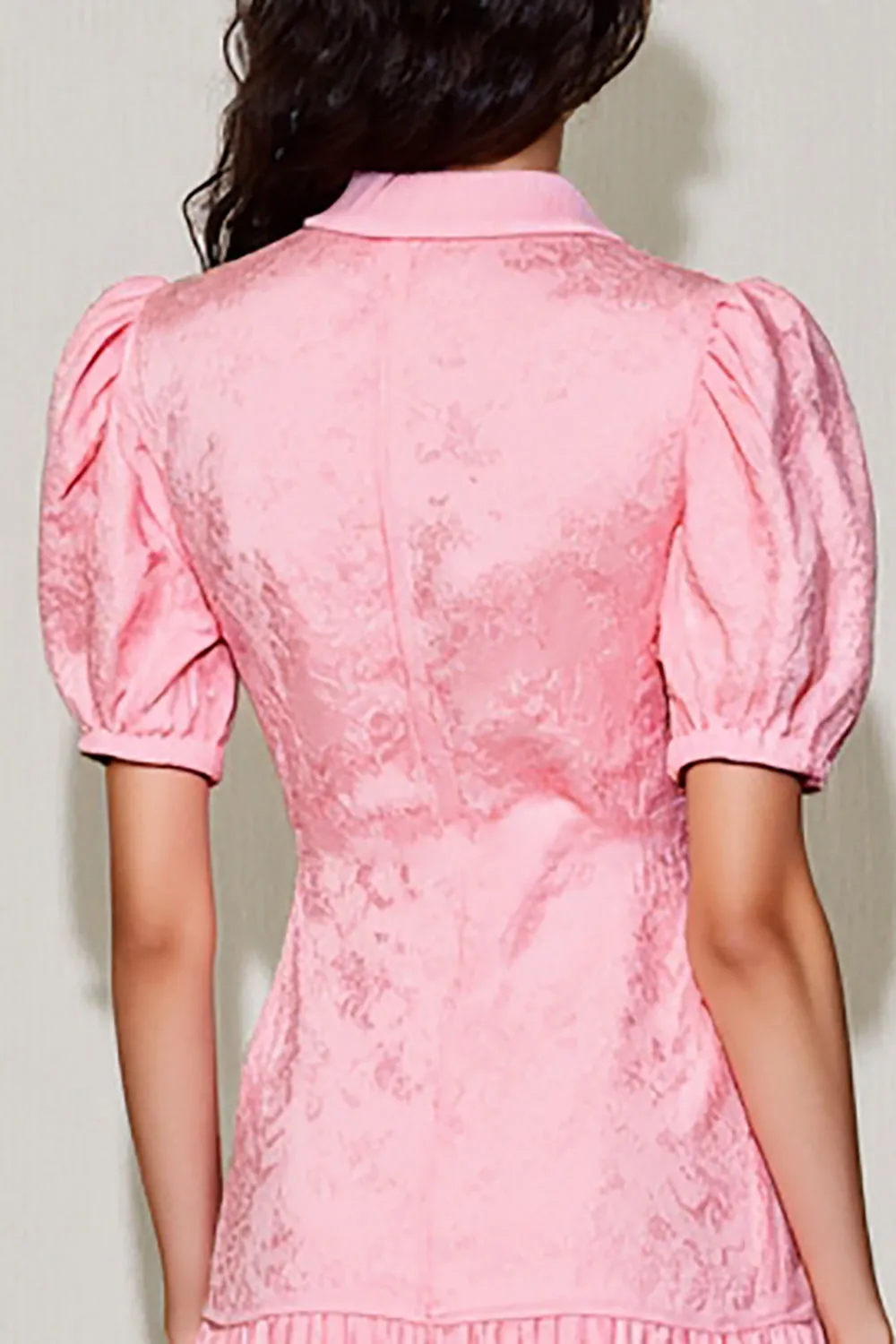 Pink V-Neck A Line Short Wedding Guest Dress sold by Zapaka product image thumbnail 4