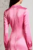 Pink Notched Lapel A Line Wedding Guest Dress sold by Zapaka
