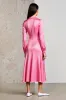 Pink Notched Lapel A Line Wedding Guest Dress sold by Zapaka