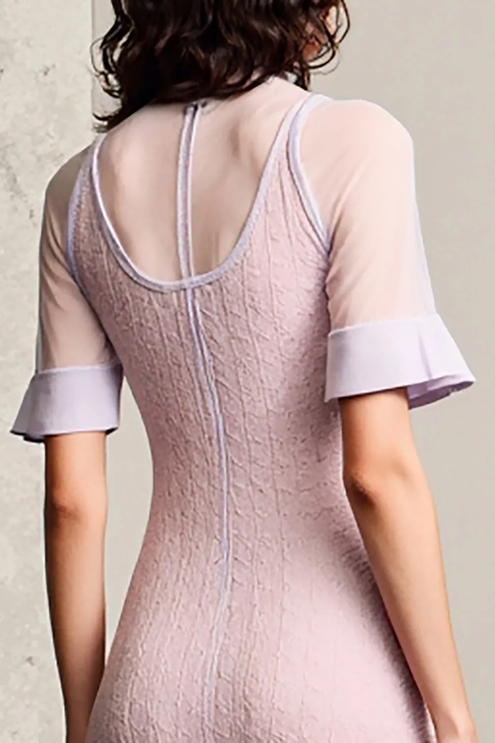 Pink A Line Single-Breasted Wedding Guest Dress sold by Zapaka product image thumbnail 4