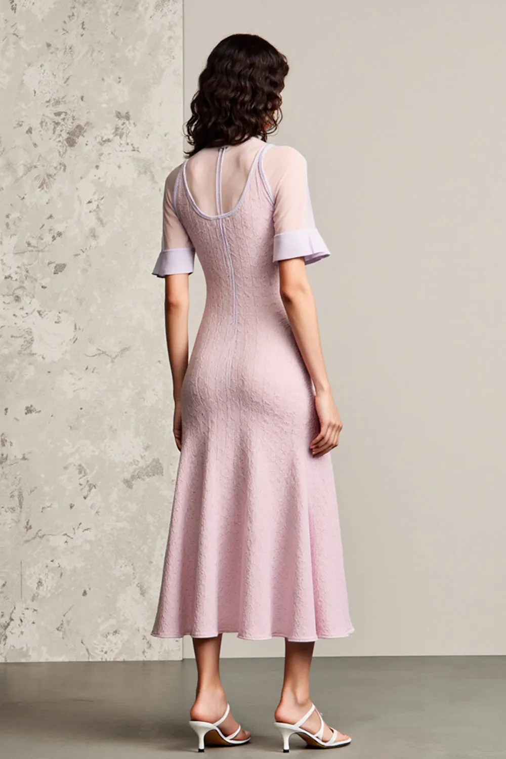 Pink A Line Single-Breasted Wedding Guest Dress sold by Zapaka product image thumbnail 2