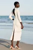 Sheath Ivory Keyhole Midi Wedding Guest Dress sold by Zapaka
