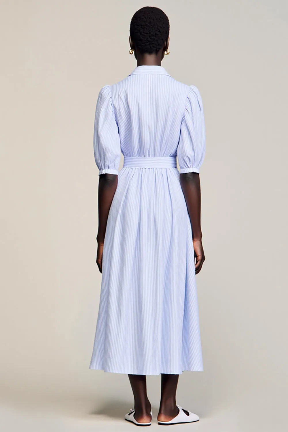 Blue A Line Striped Wedding Guest Dress sold by Zapaka product image thumbnail 2