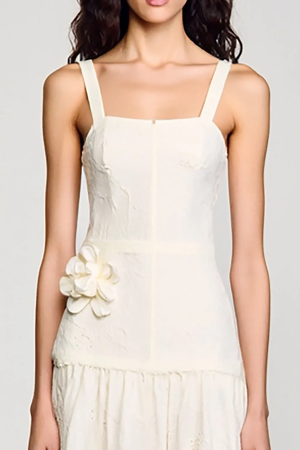 Apricot A Line Floral Wedding Guest Dress sold by Zapaka product image thumbnail 3