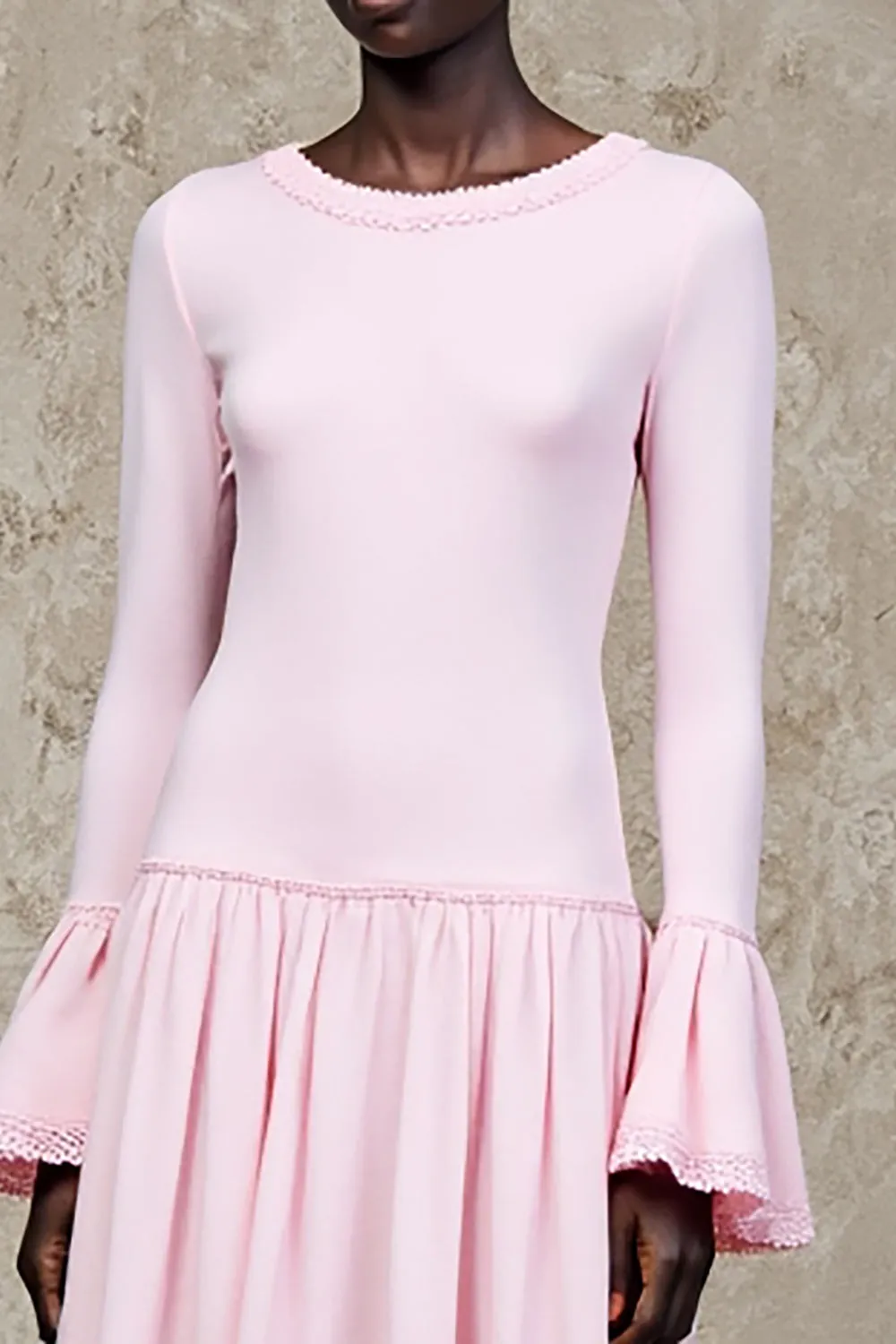 Pink A Line Long Sleeve Wedding Guest Dress sold by Zapaka product image thumbnail 3