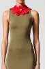 Olive Chiffon Sheath Wedding Guest Dress sold by Zapaka
