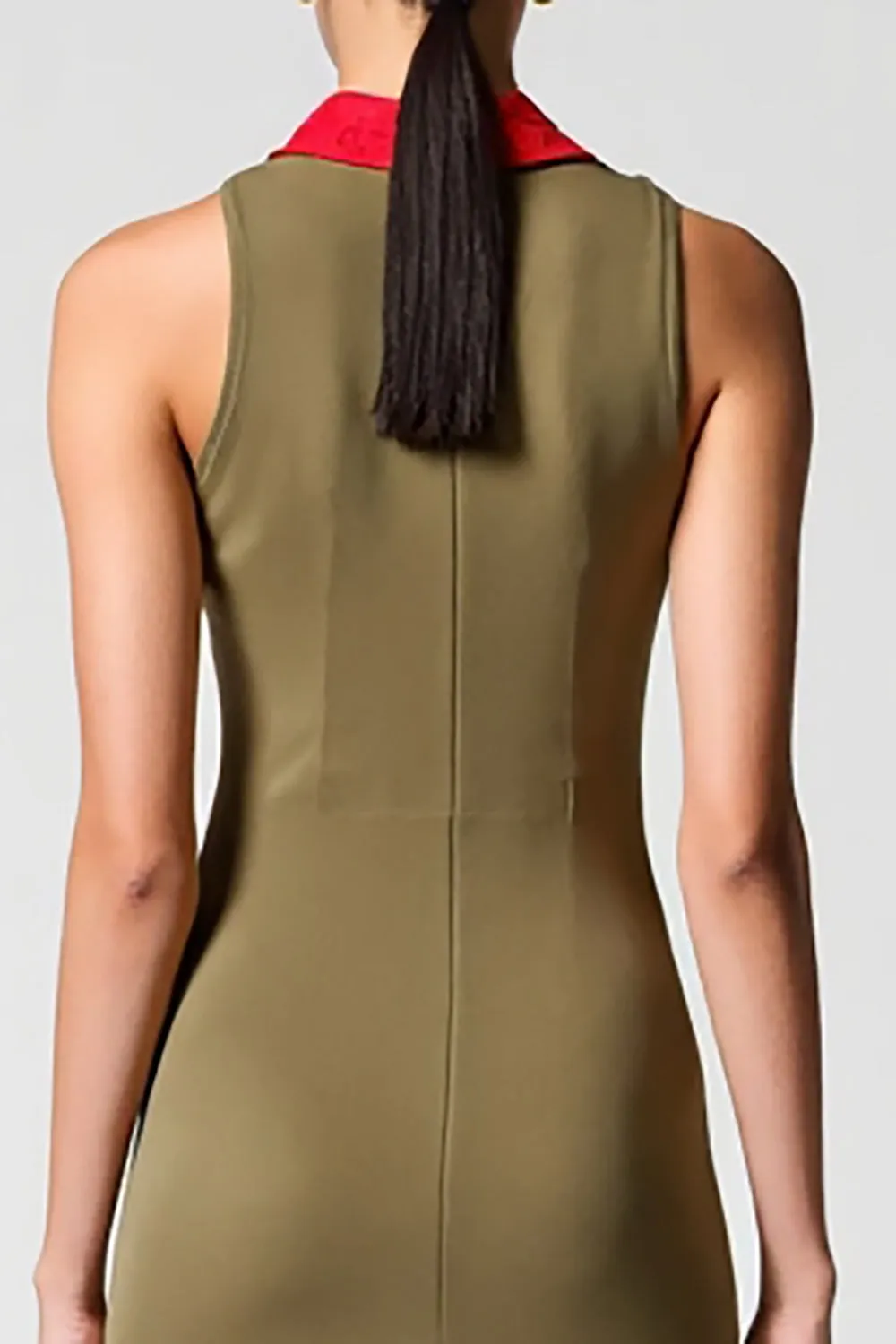 Olive Chiffon Sheath Wedding Guest Dress sold by Zapaka product image thumbnail 4