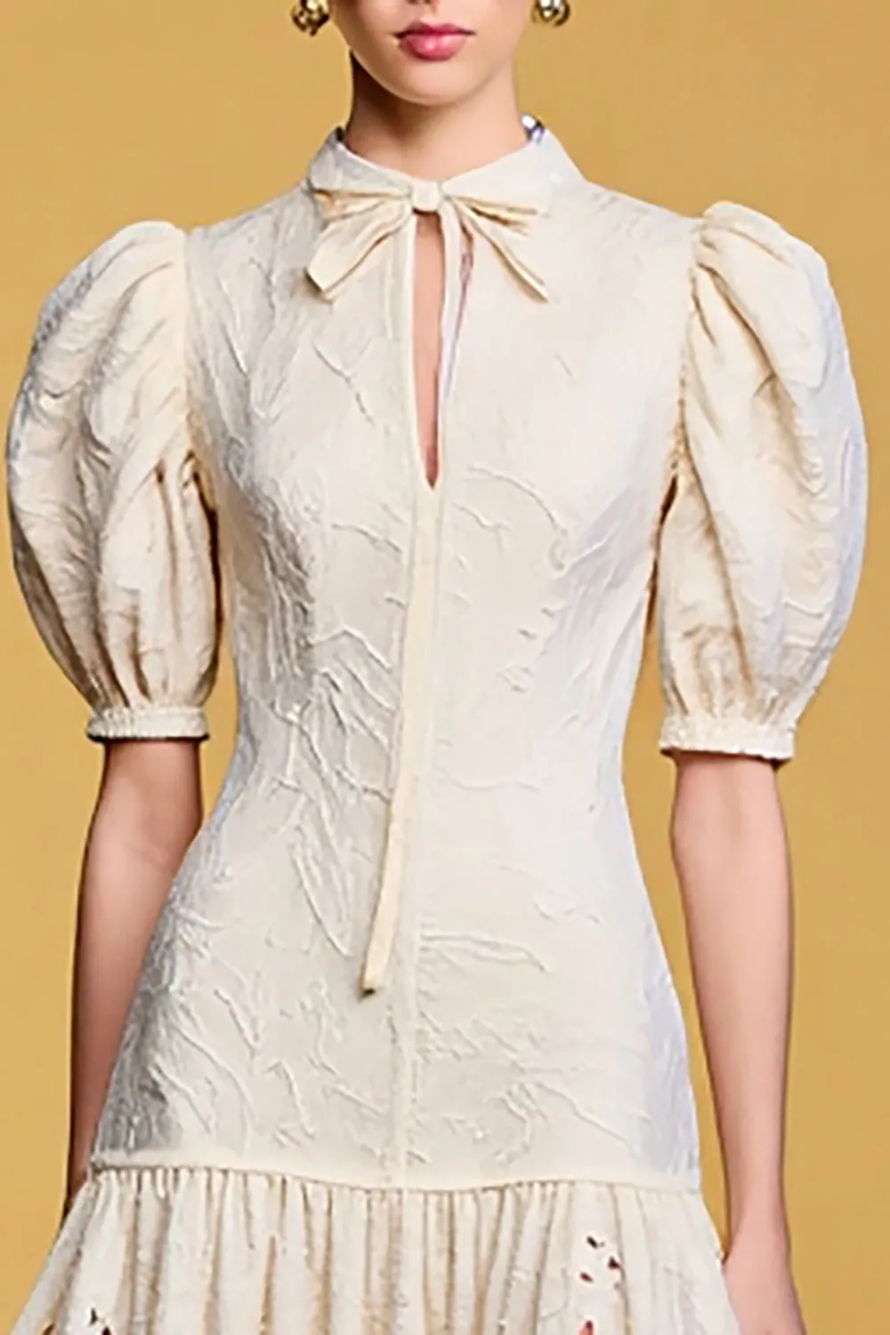 Lace Ivory A Line Wedding Guest Dress sold by Zapaka product image thumbnail 3