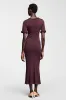 Dark Red Sheath Satin Wedding Guest Dress sold by Zapaka