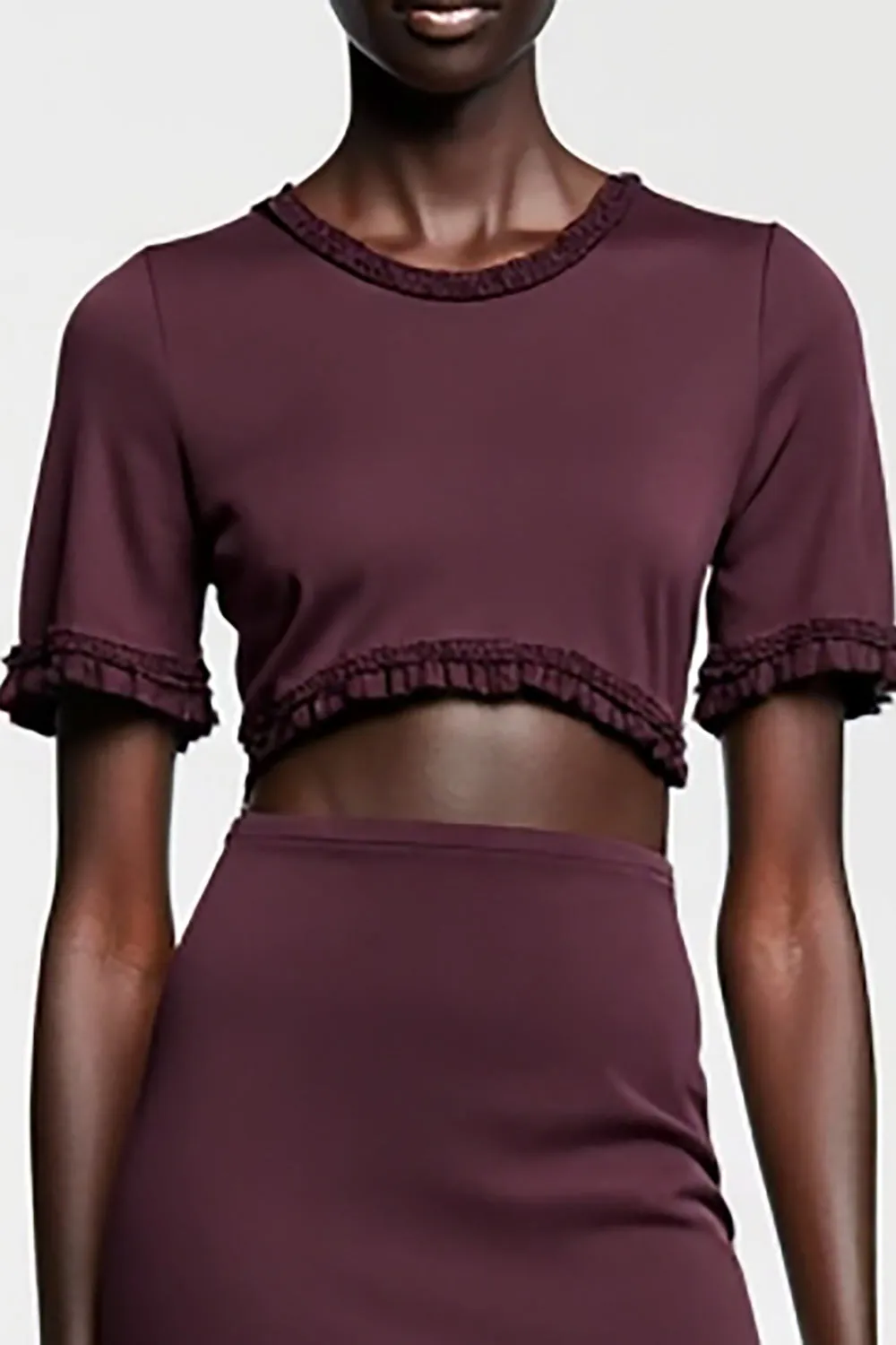 Dark Red Sheath Satin Wedding Guest Dress sold by Zapaka product image thumbnail 3