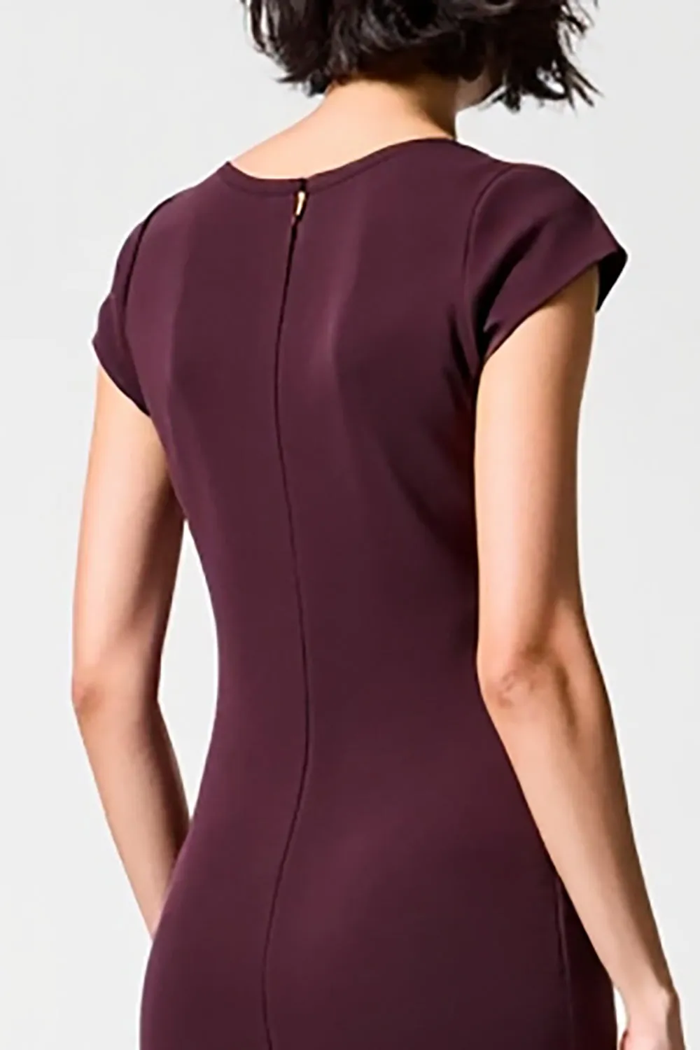 Dark Red Sheath Chiffon Wedding Guest Dress sold by Zapaka product image thumbnail 4