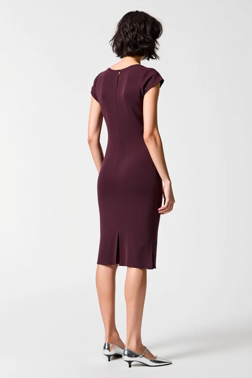 Dark Red Sheath Chiffon Wedding Guest Dress sold by Zapaka product image thumbnail 2