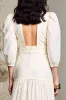 Ivory V-Neck Long Sleeves Wedding Guest Dress sold by Zapaka