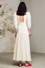 Ivory V-Neck Long Sleeves Wedding Guest Dress sold by Zapaka