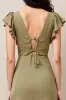 Live A Line Ruffled Long Wedding Guest Dress sold by Zapaka