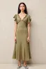Live A Line Ruffled Long Wedding Guest Dress sold by Zapaka