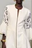 Ivory A Line Long Wedding Guest Dress with Lace sold by Zapaka