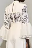 Ivory A Line Long Wedding Guest Dress with Lace sold by Zapaka
