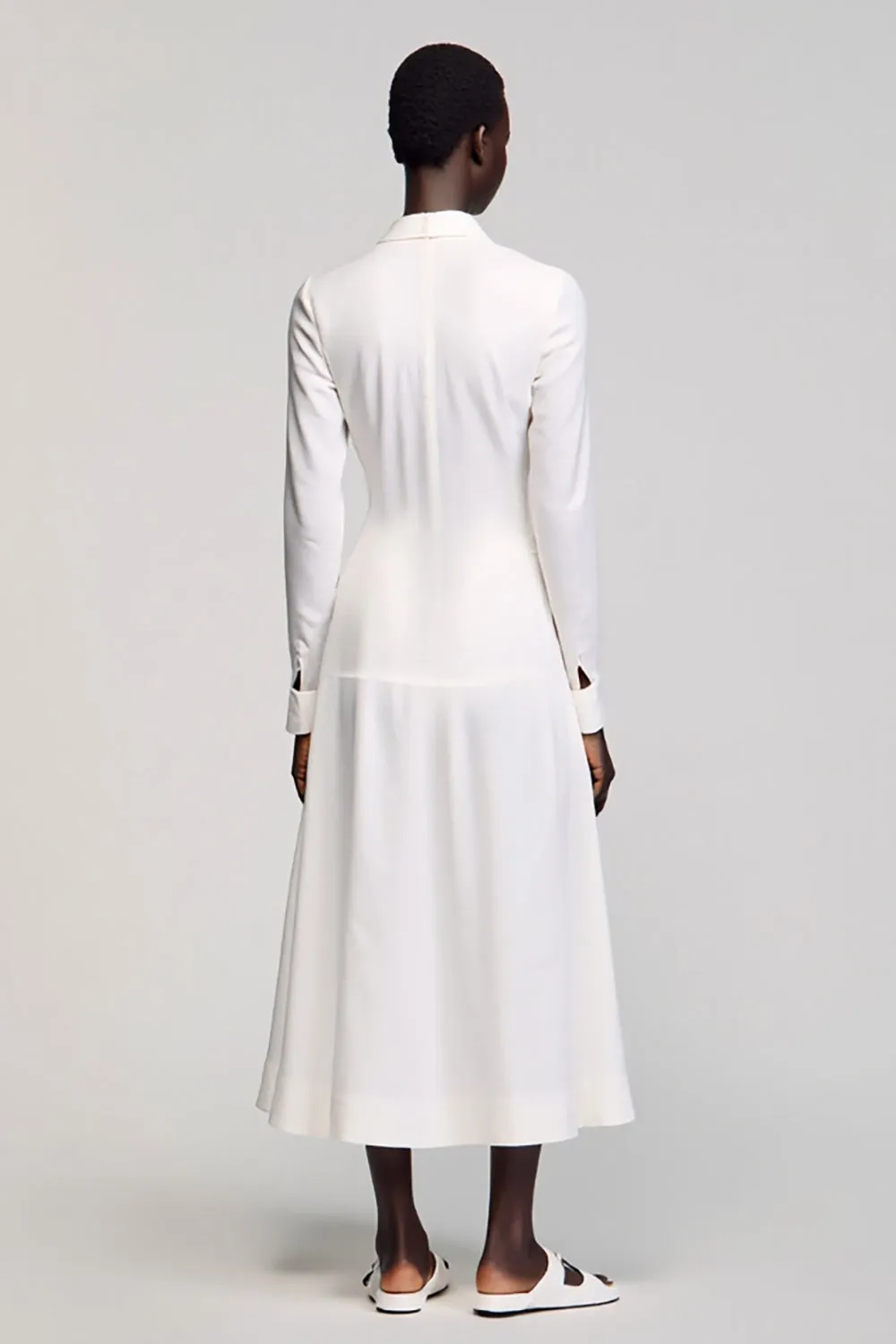 Ivory A Line Ruffled Wedding Guest Dress with Sleeves sold by Zapaka product image thumbnail 2