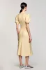 Yellow V Neck Short Sleeves Wedding Guest Dress sold by Zapaka