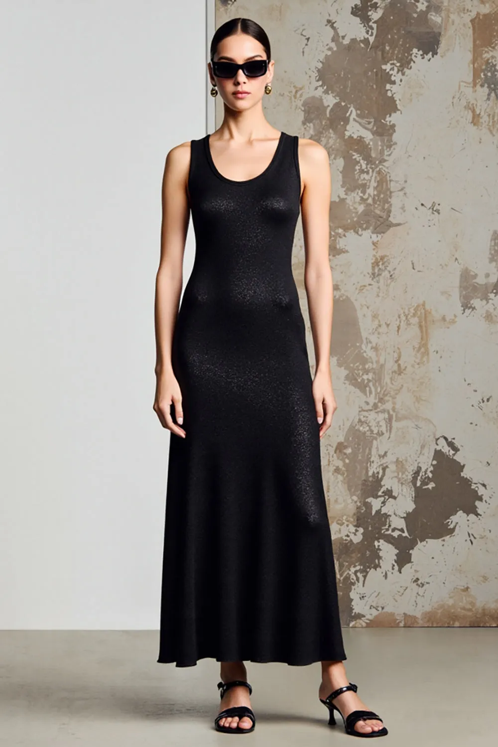 Simple A Line Black Long Wedding Guest Dress sold by Zapaka